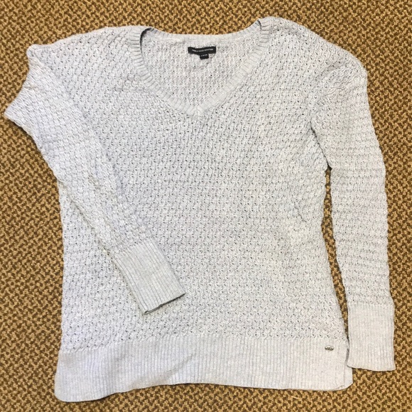 Light blue knit v-neck sweater - Picture 2 of 4